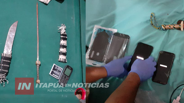 REQUISA EN EL PENAL INCAUTAN CELULARES Y ARMAS BLANCAS