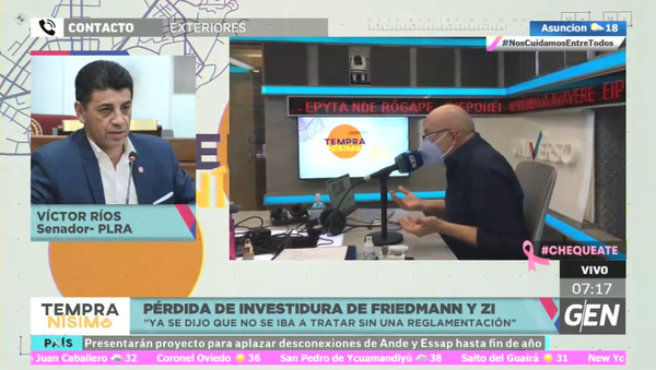 Ríos se opone a pérdida de investidura pero votó a favor de sesión extra que tratará las de Friedmann y ZI - ADN Paraguayo