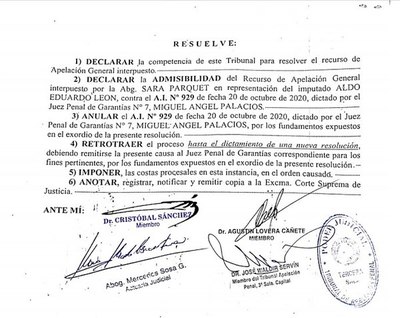 Cámara anula prisión y beneficia con arresto domiciliario a ex asesor jurídico del Indert - Nacionales - ABC Color