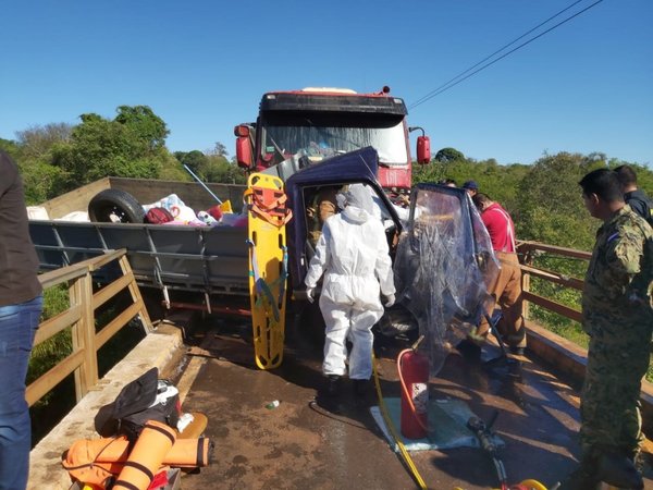 Un herido tras un choque sobre un puente en Caaguazú
