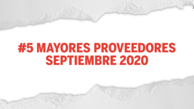 Top 5 de empresas proveedoras al estado en setiembre 2020