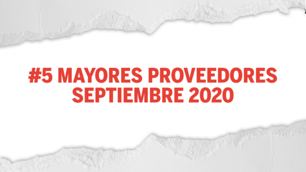 Top 5 de empresas proveedoras al estado en setiembre 2020