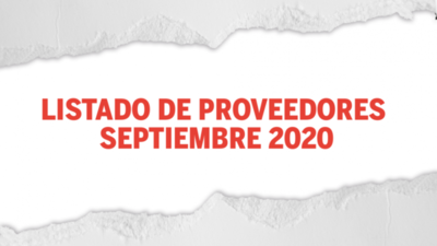 Empresas proveedoras al estado en setiembre 2020 (del 396 al 425)
