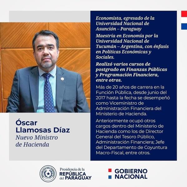 Ejecutivo presentó a Oscar Llamosas como nuevo ministro de Hacienda - Noticde.com