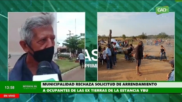 Municipalidad rechaza solicitud de arrendamiento a ocupantes de ex tierras de Ybú