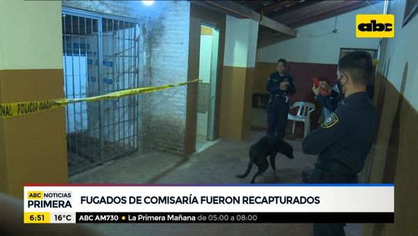 Fugados de comisaría fueron recapturados - ABC Noticias - ABC Color
