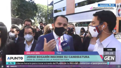 HOY / Jorge Bogarín inscribe su candidatura para el Consejo de la Magistratura