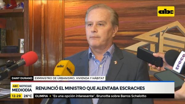 Renunció Dany Durand, el ministro que alentaba escraches - ABC Noticias - ABC Color