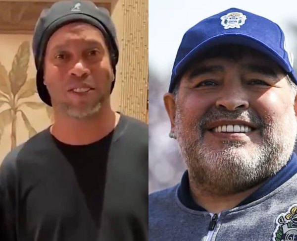 Crónica / (VIDEO) ¡De leyenda a leyenda! Dinho saludó a Maradona por su cumple