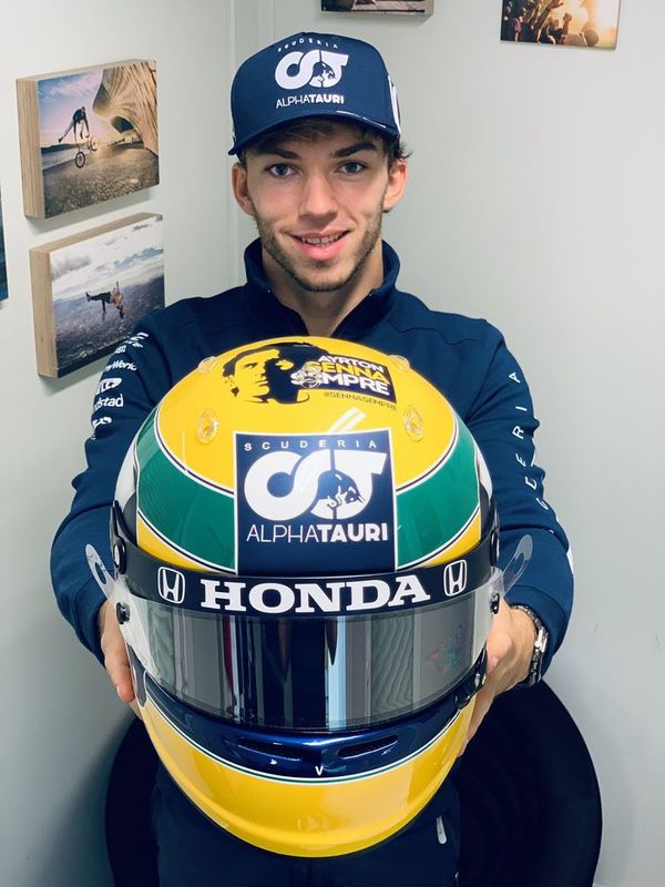 Gasly recuerda a Ayrton Senna en su casco - Automovilismo - ABC Color