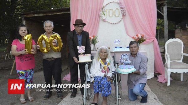 DOÑA EUSEBIA FLORES CUMPLIÓ 100 AÑOS EN CNEL. BOGADO