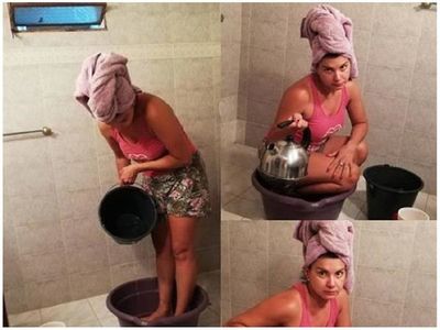 Lorena Azucas se bañó en palangana por falta de agua