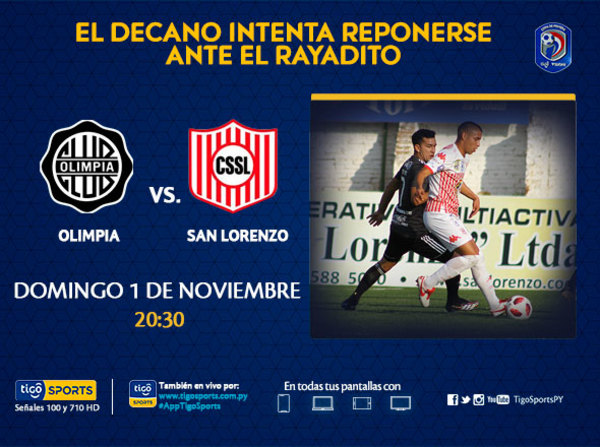 Olimpia, con DT interino, recibe a San Lorenzo