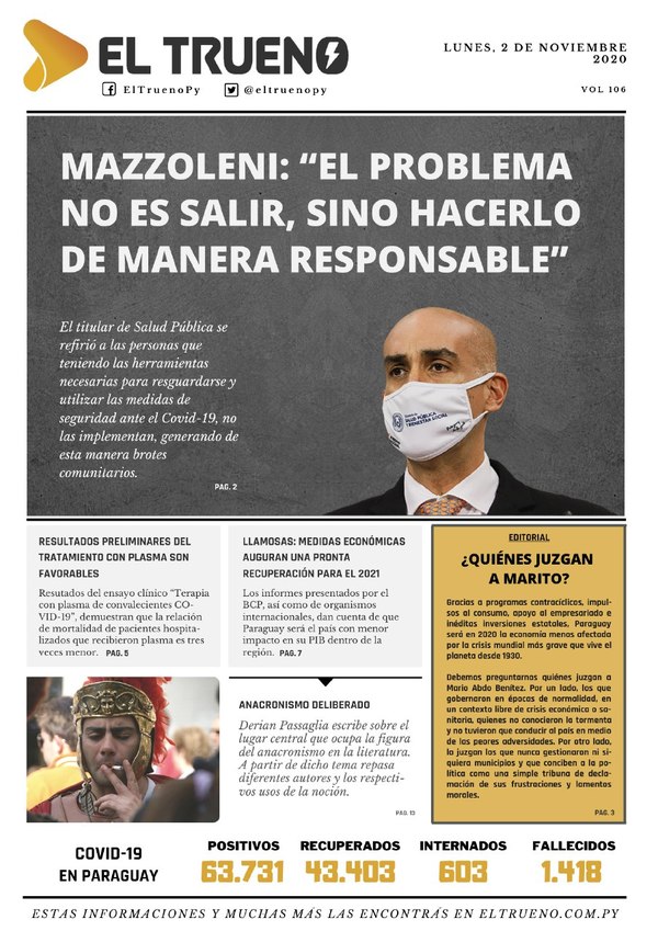 E-paper 02 de Noviembre 2020 - El Trueno