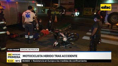 Motociclista herido tras accidente sobre la Avda. Eusebio Ayala - ABC Noticias - ABC Color
