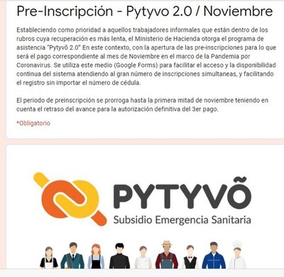 Informan que no habrá nueva inscripción para Pytyvõ 2.0 - Nacionales - ABC Color
