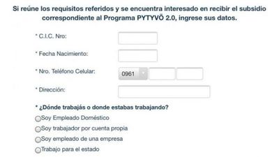 Pytyvõ 2.0: Circulan falsos formularios de preinscripción