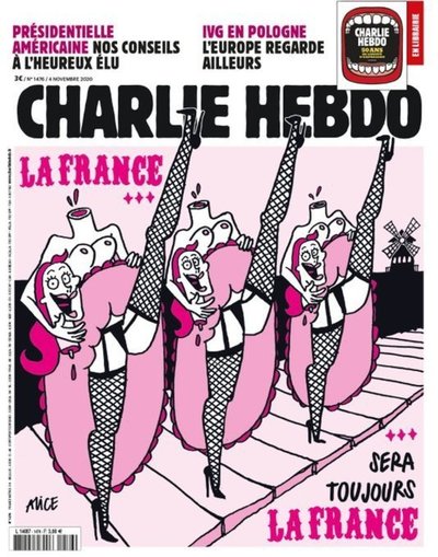 Charlie Hebdo reacciona a los atentados en Francia con una caricatura de bailarinas de cabaret decapitadas - ADN Paraguayo