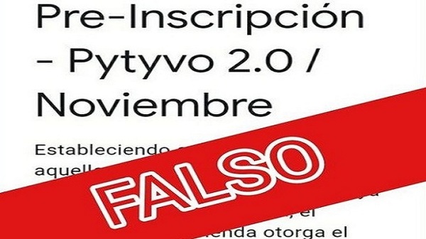 ❌ Formulario de Pre-Inscripción a Pytyvo 2.0 resulto ser falso ❌