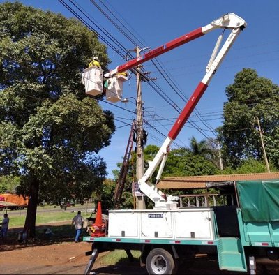 ANDE realiza mantenimiento intensivo a líneas de media tensión en ciudades de Alto Paraná | .::Agencia IP::.
