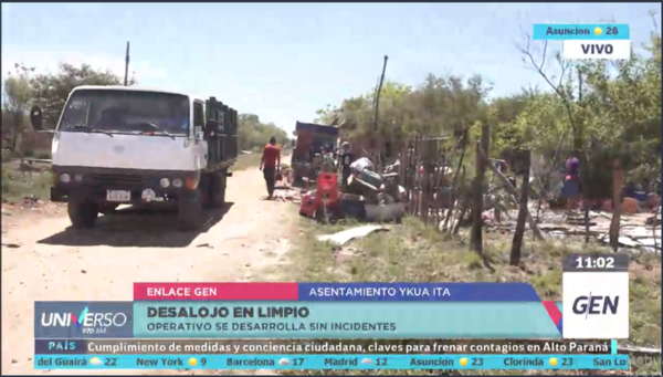 HOY / Se realiza sin inconvenientes el desalojo en el asentamiento Ykua Ita en Limpio