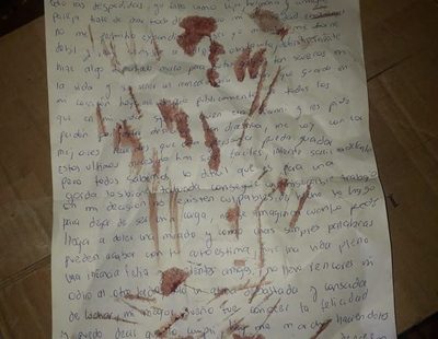 Mujer deja una carta con rastros de sangre y desaparece