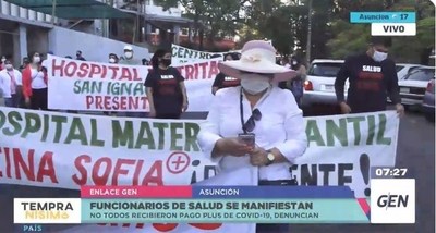 Funcionarios de salud exigen cobrar la totalidad del plus por covid - ADN Paraguayo