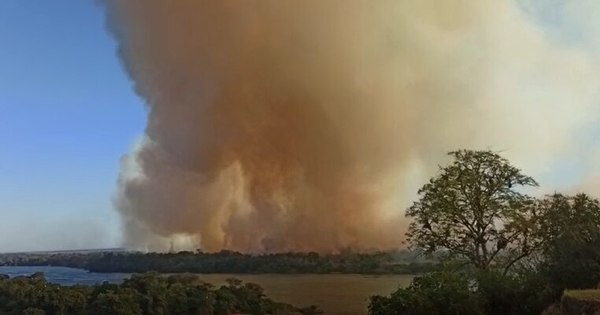 Ñeembucú: Una isla de Cerrito fue consumida por las llamas  - Nacionales - ABC Color