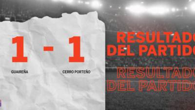Guaireña y Cerro Porteño se repartieron los puntos en un 1 a 1