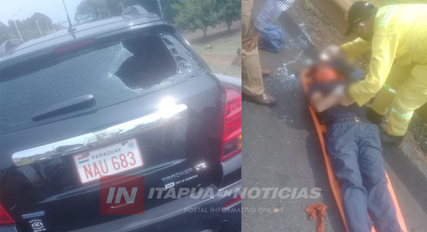 ACCIDENTE DEJA MOTOCICLISTA LESIONADO EN ENCARNACIÓN.