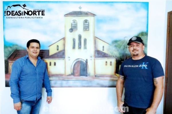 Arte Urbana PJC: mural de la Parroquia del Perpetuo Socorro en la oficina del presidente de la Junta Municipal Ever Salinas