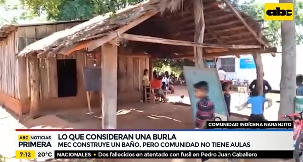 MEC construye baño en escuela que no tiene aulas en Santa Rosa