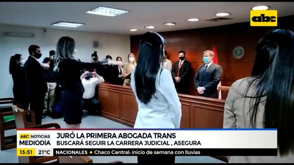 Juró la primera abogada trans del Paraguay - ABC Noticias - ABC Color