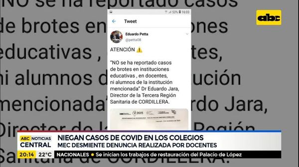 Niegan caso de Covid-19 en colegio - ABC Noticias - ABC Color