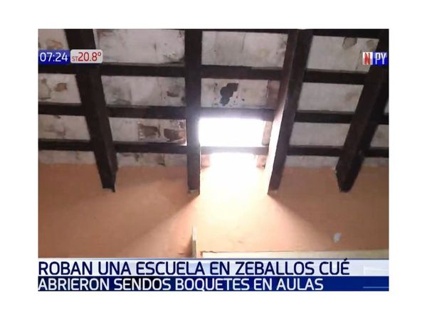 Entraron por el techo para robar en escuela de Zeballos Cué