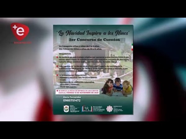 Amplían plazo de postulación al concurso infantil de cuentos ''Navidad inspira a los niños''