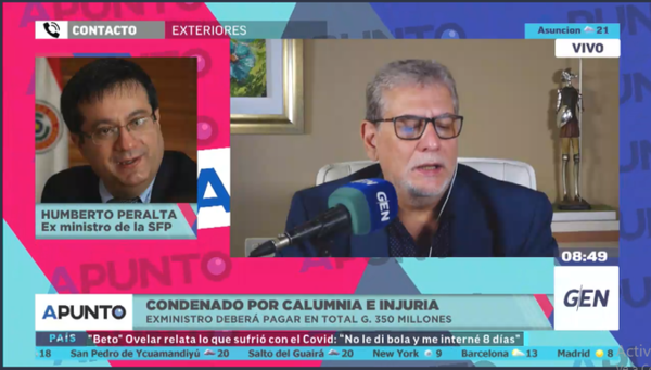 HOY / Humberto Peralta, exministro de la Función Pública, sobre la condena en su contra por calumnia e injuria