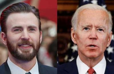 Chris Evans comparte una imagen que 'demuestra' que él y Joe Biden son la misma persona - C9N