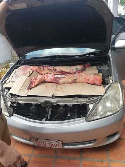 Destruirán los 285 kilos de carne incautada de entre las partes mecánicas y el maletero de un vehículo » Ñanduti