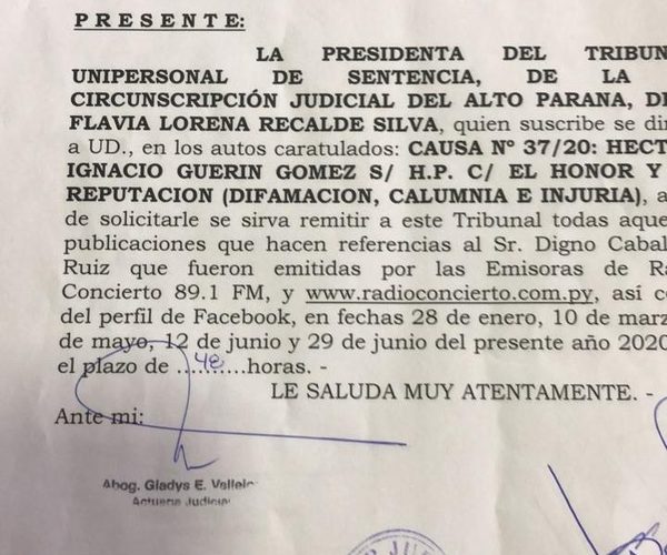 Jueza quiere obligar a director de Concierto a producir pruebas en su contra y revelar sus fuentes