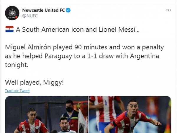 La bromita de Newcastle sobre Almirón y Messi