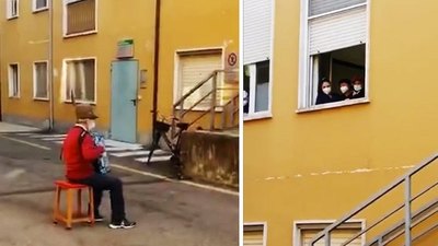 Crónica / Abue llevó serenata a lapa internada por coronavirus