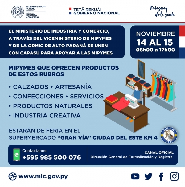 Feria Mipymes llegará a Alto Paraná este fin de semana - Noticde.com