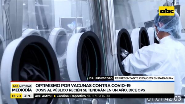 Vacunas covid: Dosis al público se tendría para noviembre del 2021, según OPS - ABC Noticias - ABC Color