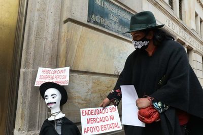 Campesinos y cultivadores protestan en Bogotá por crisis del sector agro - MarketData
