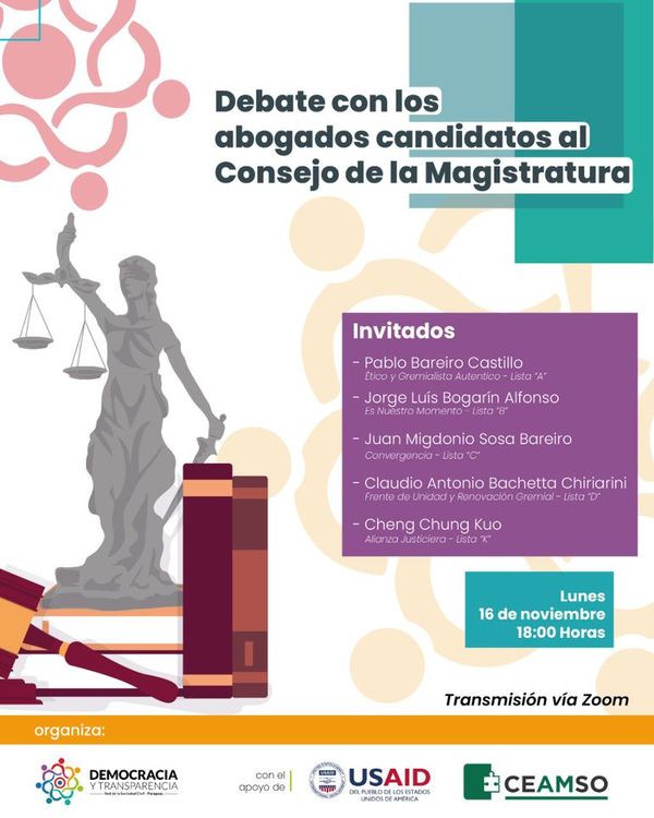 Anuncian debate con candidatos al Consejo de la Magistratura - Nacionales - ABC Color