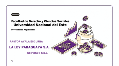 Resultados de contrataciones de la Facultad de Derecho y Ciencias Sociales / Universidad Nacional del Este en el mes de octubre del 2020