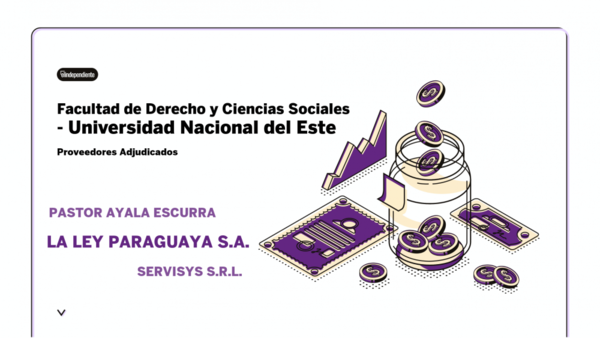 Resultados de contrataciones de la Facultad de Derecho y Ciencias Sociales / Universidad Nacional del Este en el mes de octubre del 2020