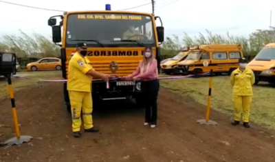 BOMBEROS DE SAN JUAN DEL PNÁ RECEPCIONARON NUEVO CARRO HIDRANTE 