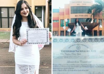 Recibió su diploma vestida de novia porque su mamá le decía “nde título la nde menarã” - Megacadena — Últimas Noticias de Paraguay